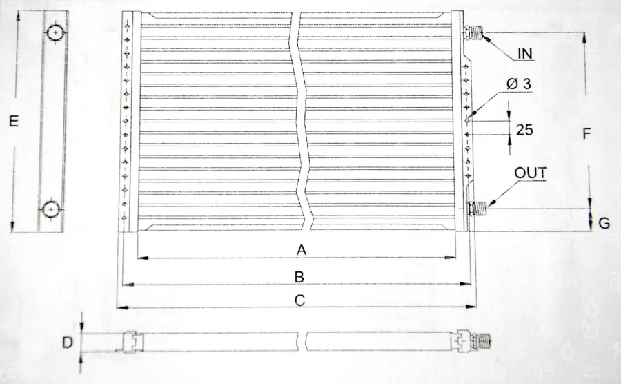kondenzátor univerzální 022297OR,  466x18x303 mm